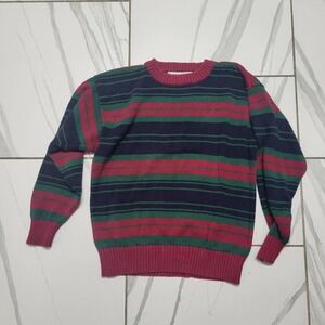 Vintage Knit Striped Winter Sweater Large